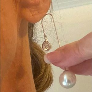 Premier faux crystal and peal earrings